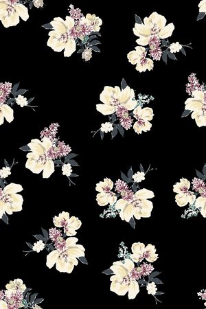 水彩花卉印花华亿平台图片