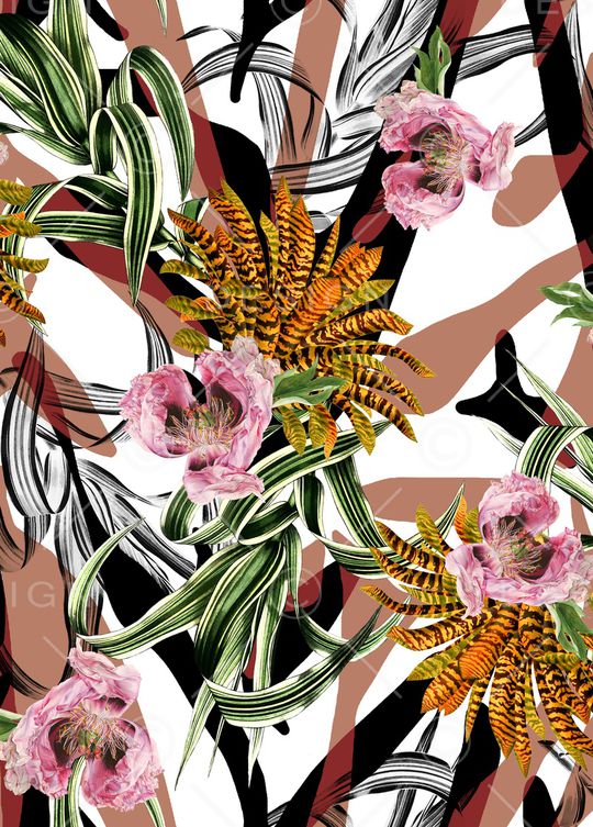 花卉印花华亿平台图片