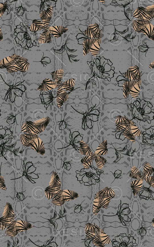 蝴蝶印花华亿平台图片