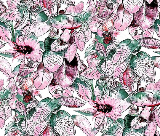 绿植树叶印花华亿平台图片