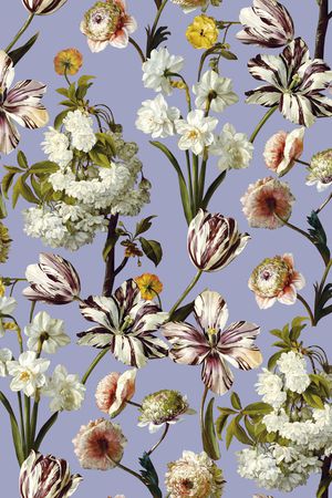 手绘大花印花华亿平台图片