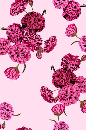 手绘大花印花华亿平台图片