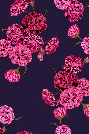 手绘大花印花华亿平台图片