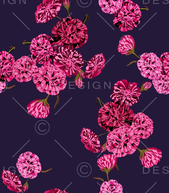 手绘大花印花华亿平台图片