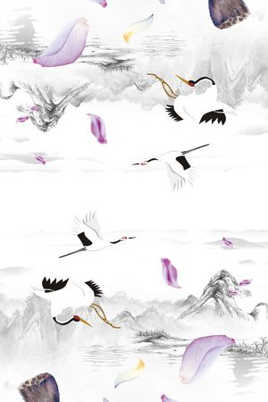 仙鹤印花华亿平台图片