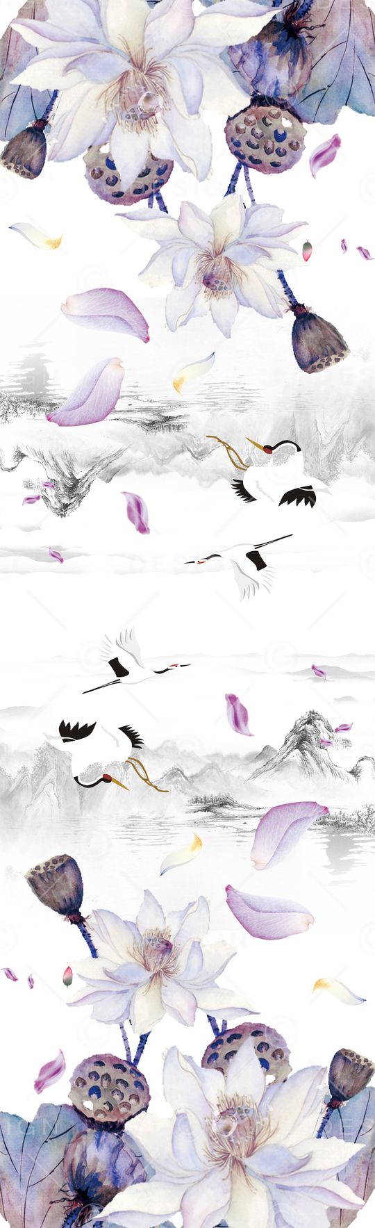 仙鹤印花华亿平台图片