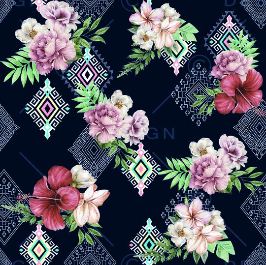 花卉印花华亿平台图片