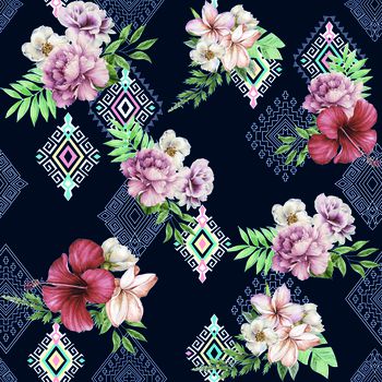 花卉印花华亿平台图片