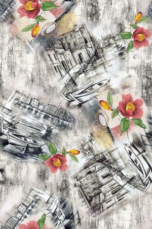 花卉印花华亿平台图片