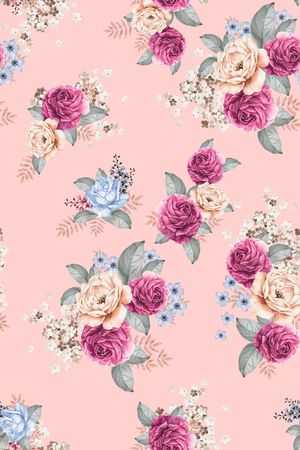 清爽底花卉印花华亿平台图片