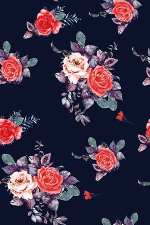 清爽底花卉印花华亿平台图片