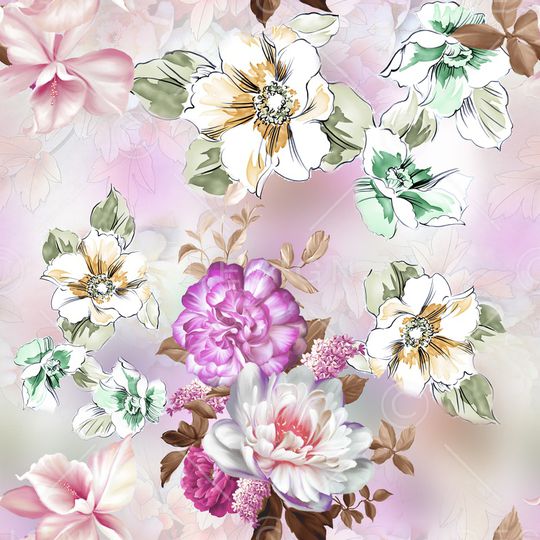 花卉印花华亿平台图片