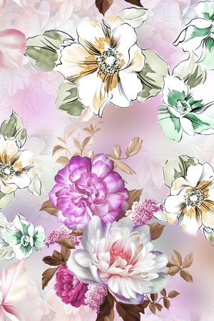 花卉印花华亿平台图片