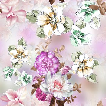 花卉印花华亿平台图片