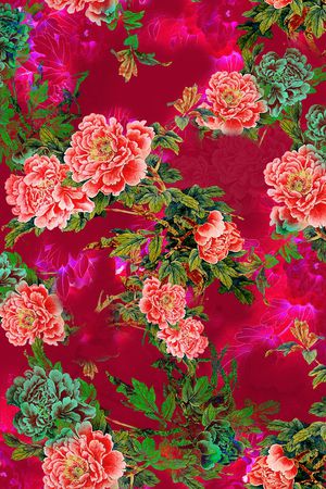 花卉印花华亿平台图片