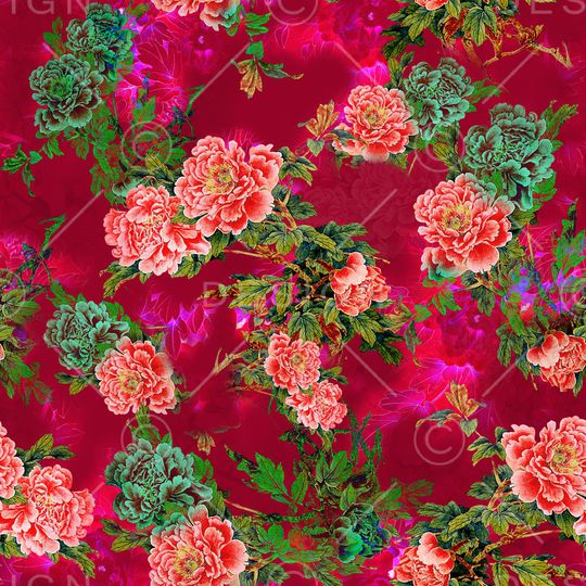 花卉印花华亿平台图片