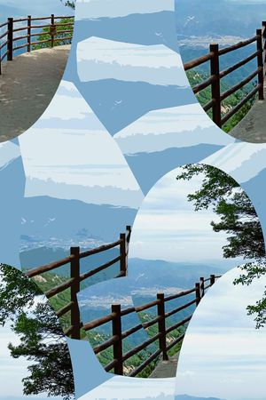 风景景观印花华亿平台图片