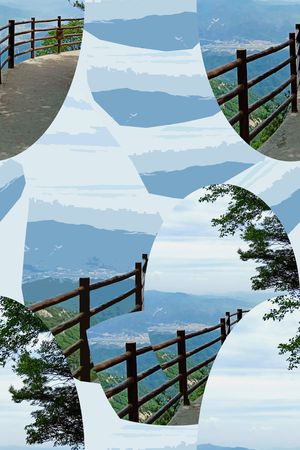 风景景观印花华亿平台图片