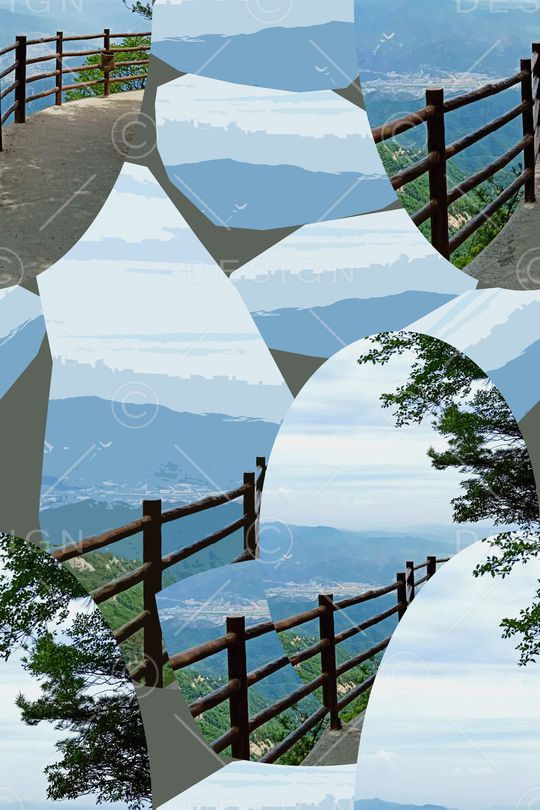 风景景观印花华亿平台图片