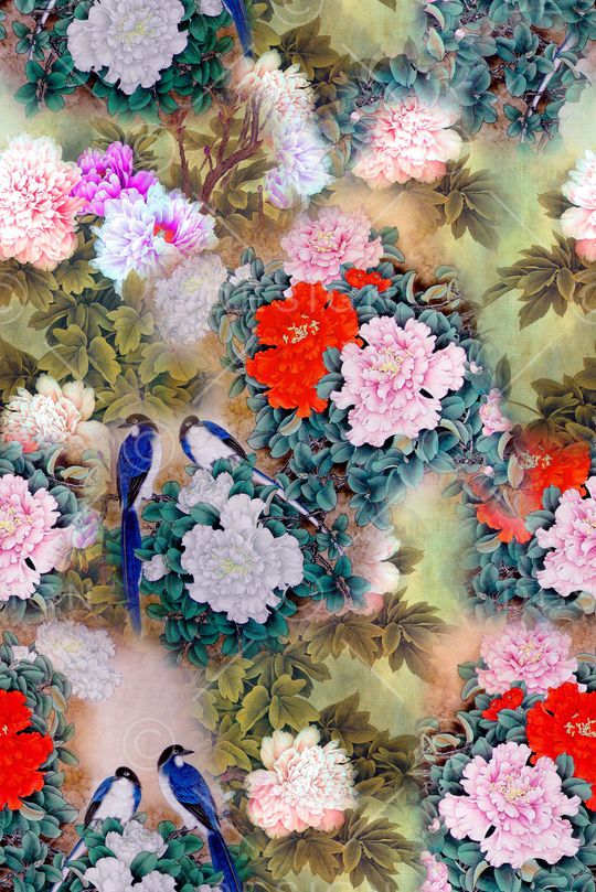 月季花印花华亿平台图片