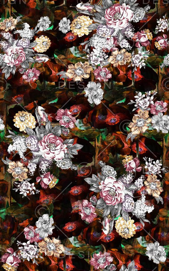 花卉印花华亿平台图片