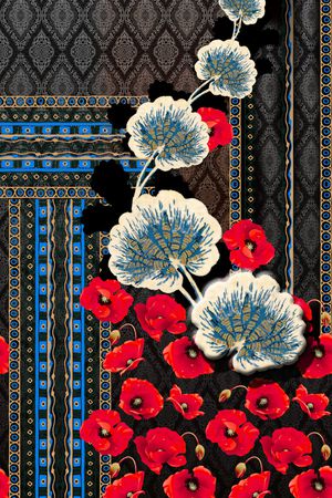 花卉印花华亿平台图片