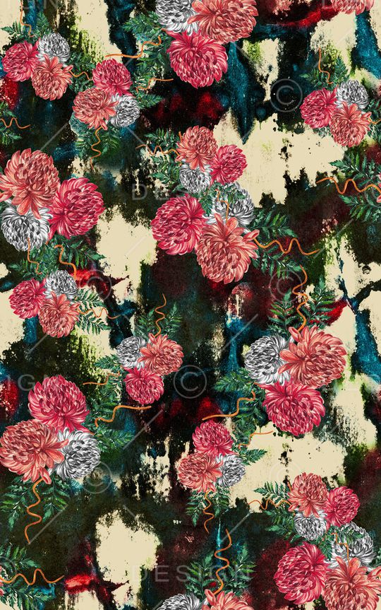 花卉印花华亿平台图片