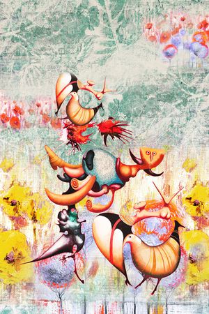 花卉印花华亿平台图片