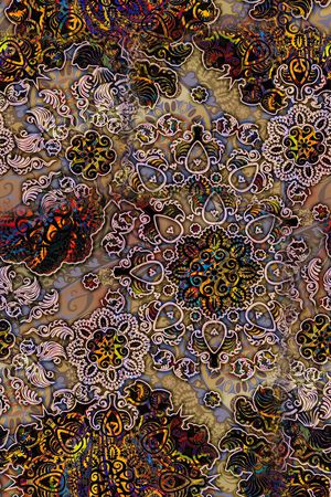 抽象花卉印花华亿平台图片