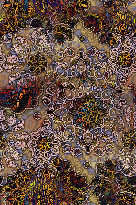 抽象花卉印花华亿平台图片