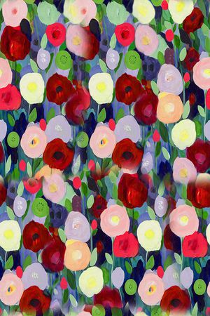 水彩花卉印花华亿平台图片