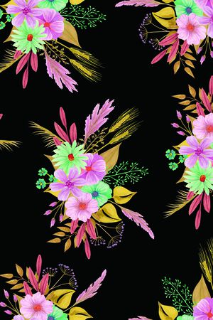 清爽底花卉印花华亿平台图片