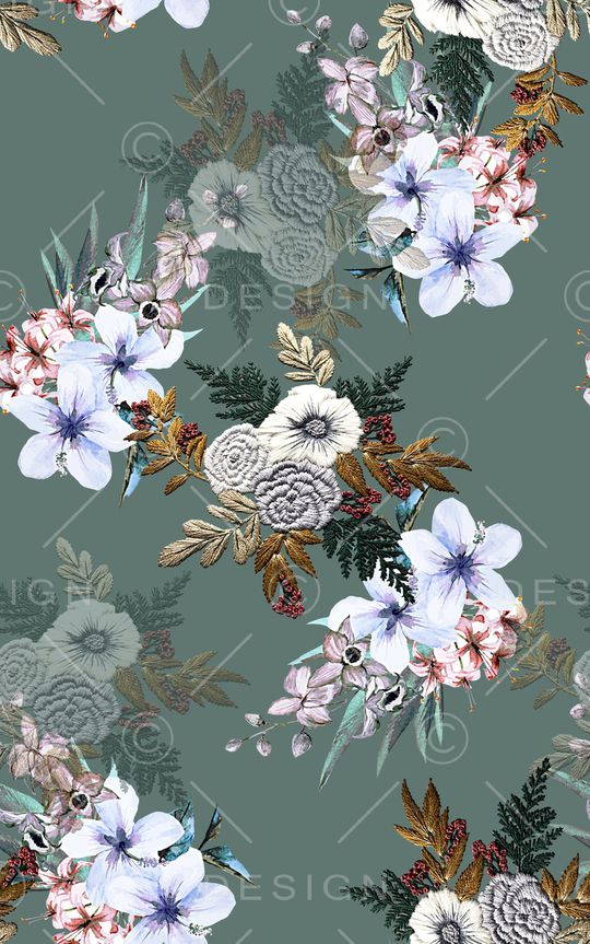 抽象花卉印花华亿平台图片