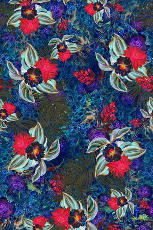 花卉印花华亿平台图片