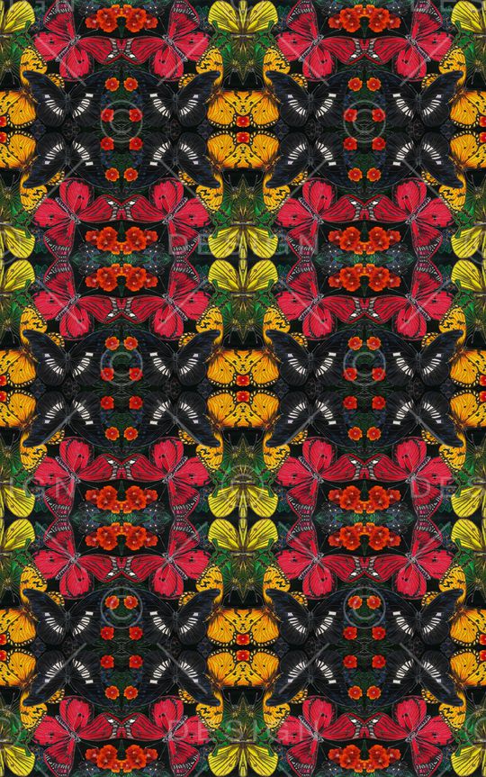 蝴蝶印花华亿平台图片