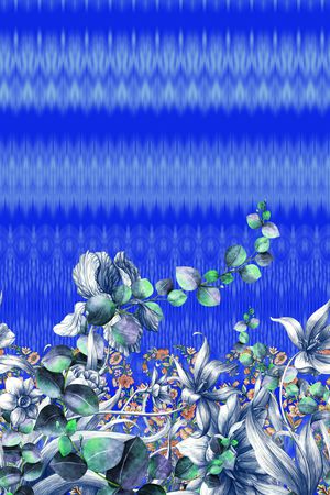 手绘花卉印花华亿平台图片