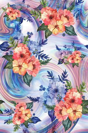 花卉印花华亿平台图片