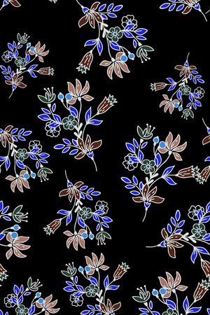 手绘大花印花华亿平台图片