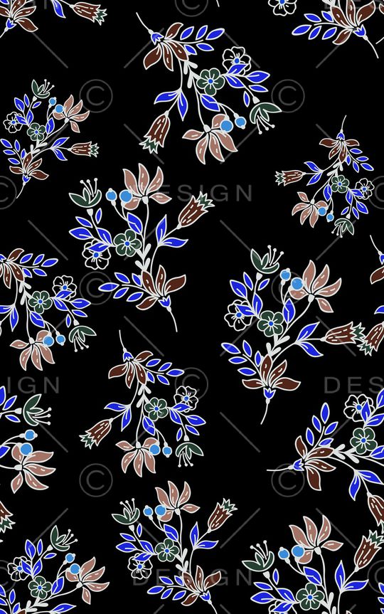 手绘大花印花华亿平台图片