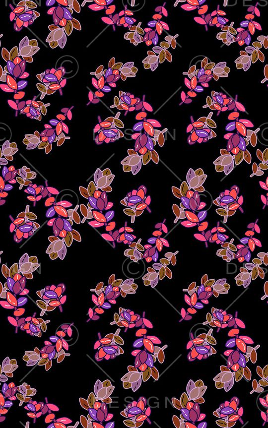 手绘大花印花华亿平台图片