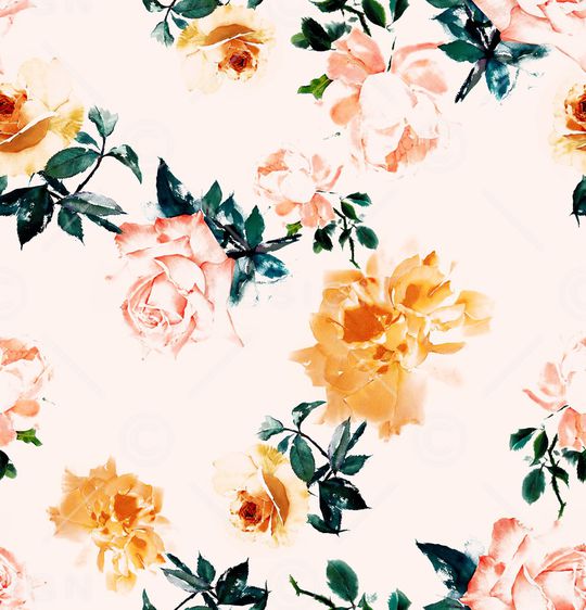 手绘玫瑰印花华亿平台图片