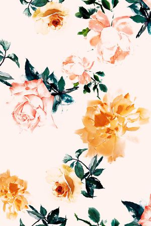 手绘玫瑰印花华亿平台图片