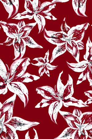 手绘花卉印花华亿平台图片