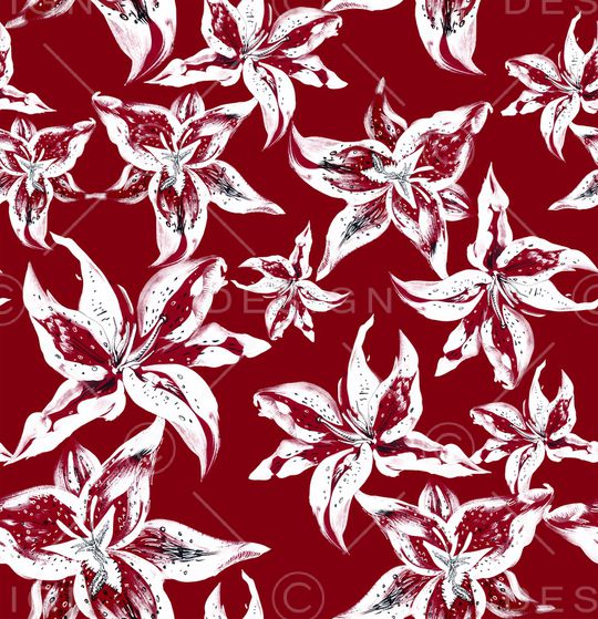 手绘花卉印花华亿平台图片