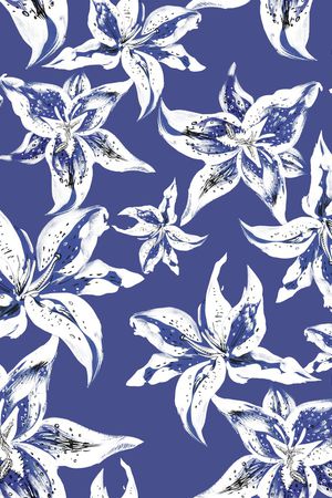 手绘玫瑰印花华亿平台图片