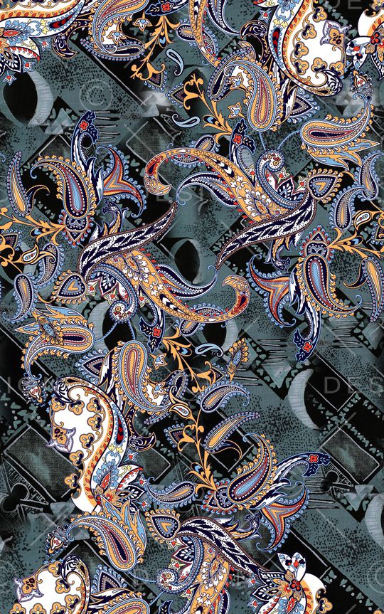 佩斯利印花华亿平台图片