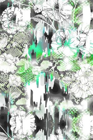 抽象花卉印花华亿平台图片