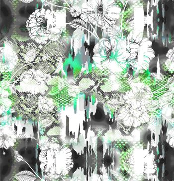 抽象花卉印花华亿平台图片