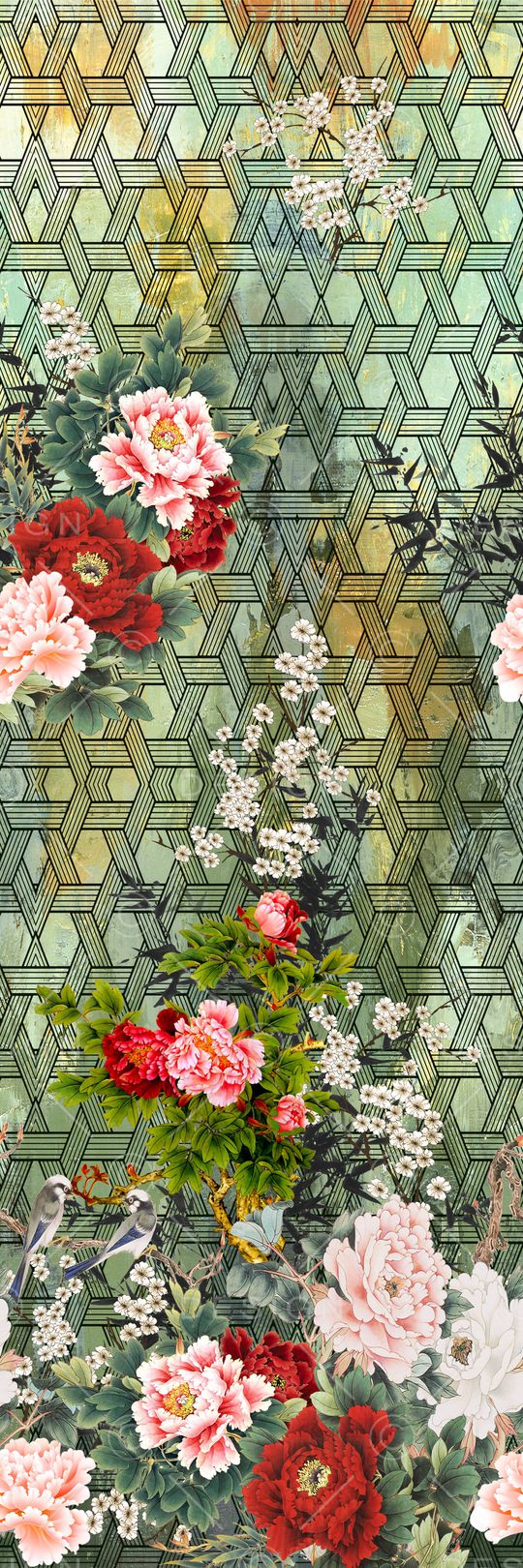 花卉印花华亿平台图片