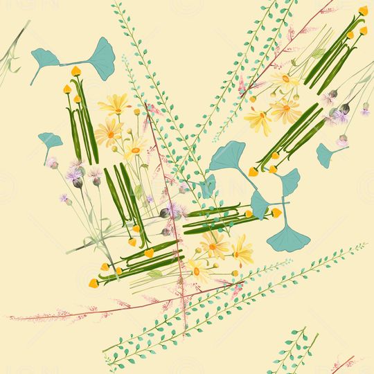 抽象花卉印花华亿平台图片